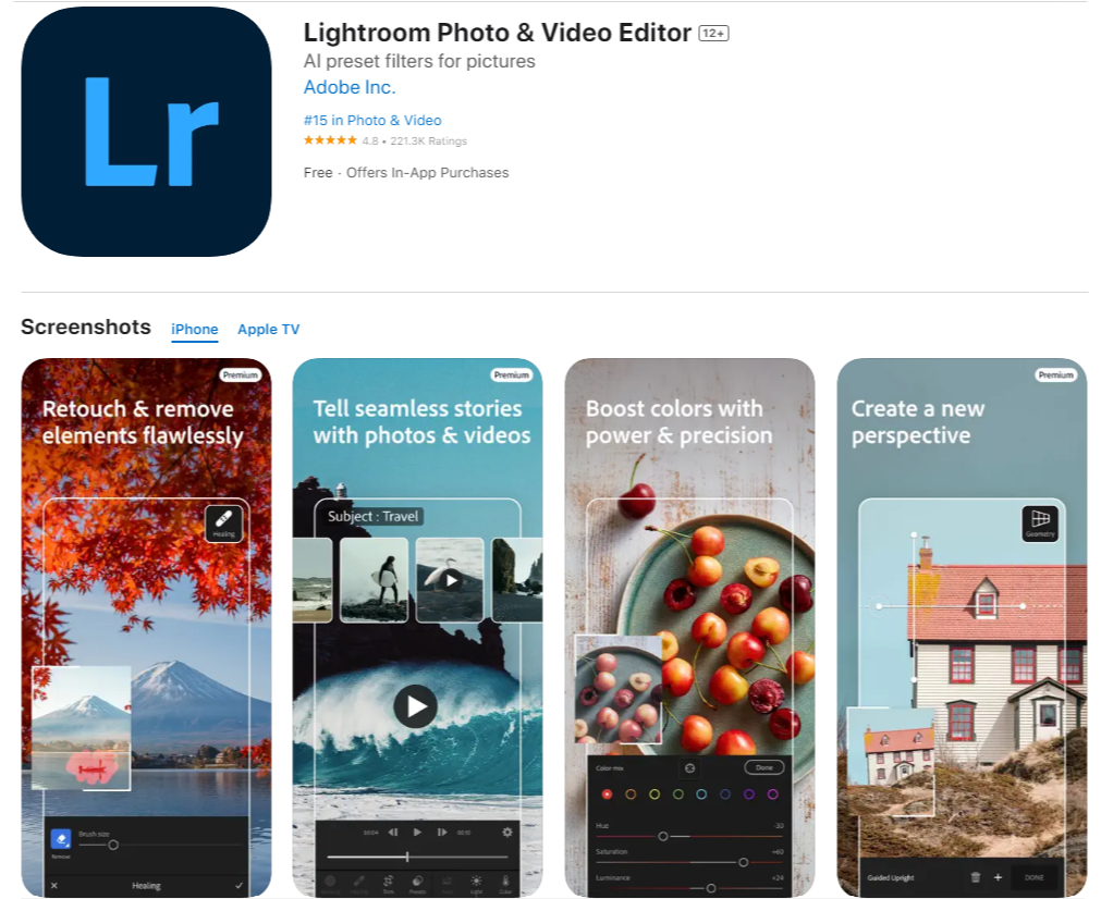 Adobe Lightroom App Store